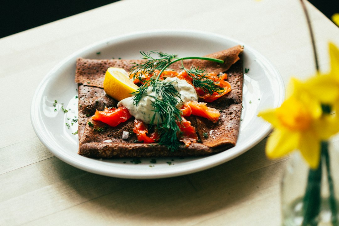 Fresh savory crepe dish